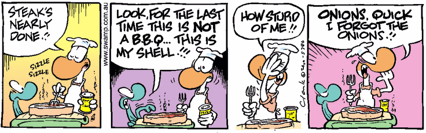 Swamp Cartoon - Not a BBQ!!March 29, 2000