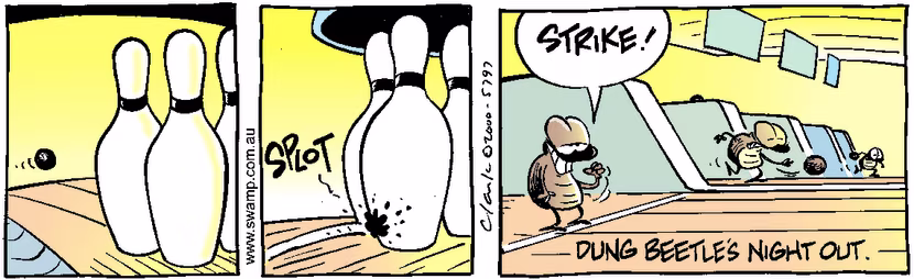 Swamp Cartoon - Dung BowlingApril 18, 2000