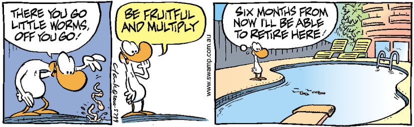 Swamp Cartoon - Early RetirementApril 20, 2000