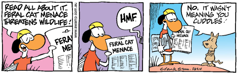 Swamp Cartoon - Feral Cat MenaceMay 19, 2000