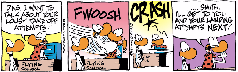 Swamp Cartoon - Take Off TalkJuly 10, 2000