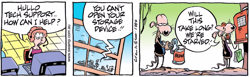 Swamp Cartoon - Tech Support 2July 28, 2000