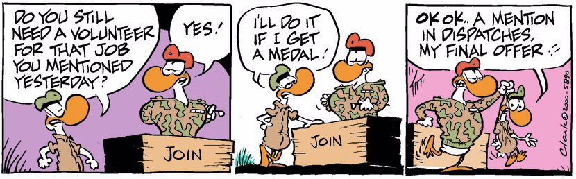Swamp Cartoon - Army VolunteerAugust 4, 2000