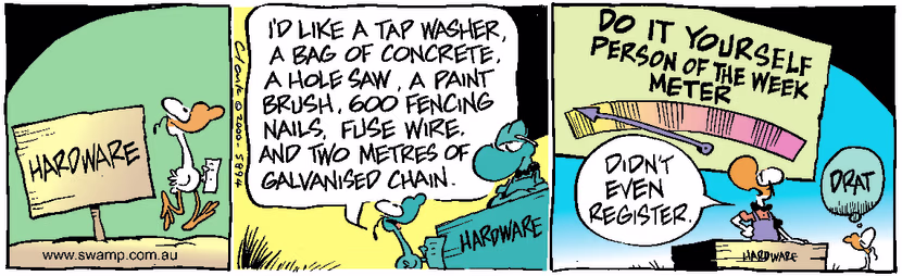 Swamp Cartoon - Hardware ShopAugust 9, 2000