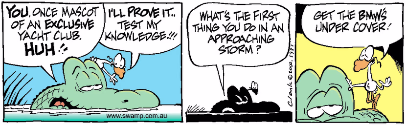 Swamp Cartoon - Yacht Club MascotSeptember 21, 2000