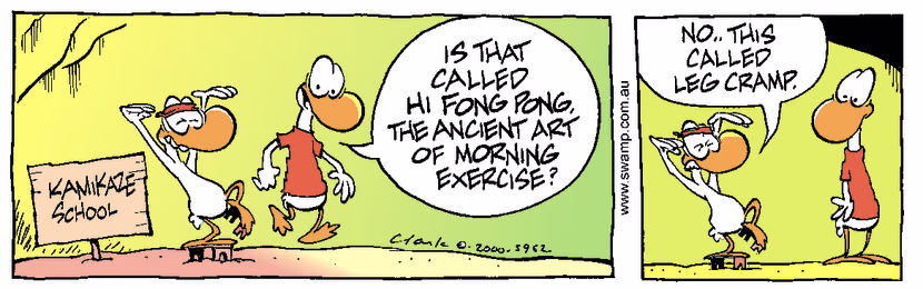 Swamp Cartoon - Kamikaze Duck CrampOctober 27, 2000