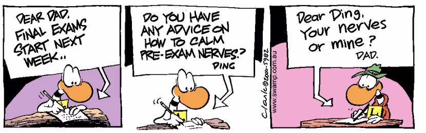 Swamp Cartoon - Exam TimeNovember 20, 2000