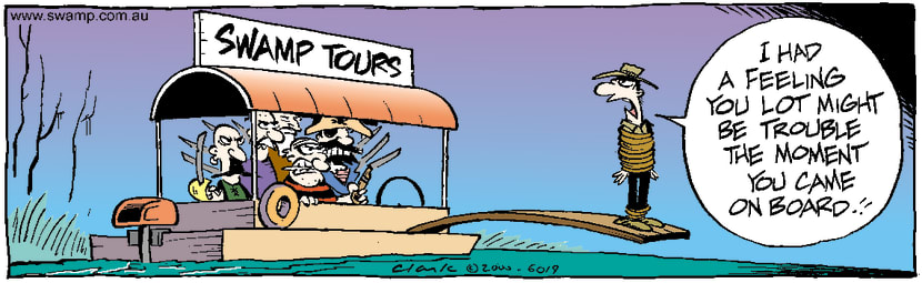 Swamp Cartoon - Pirates on Tour Boat ComicOctober 31, 2014