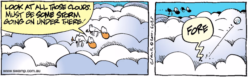 Swamp Cartoon - Golf StormJanuary 9, 2001