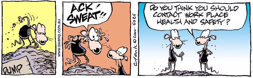 Swamp Cartoon - Sweat DilemmaJanuary 10, 2001