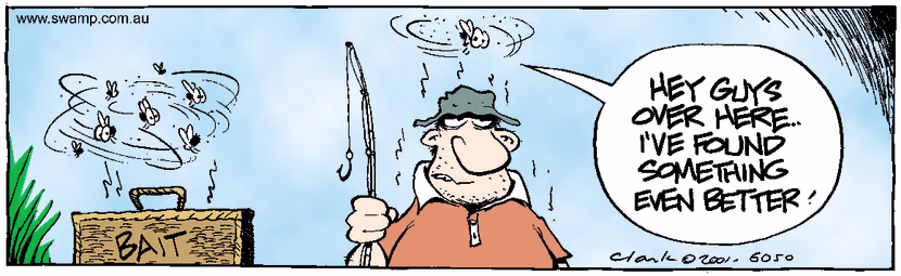 Swamp Cartoon - FishingFebruary 7, 2001