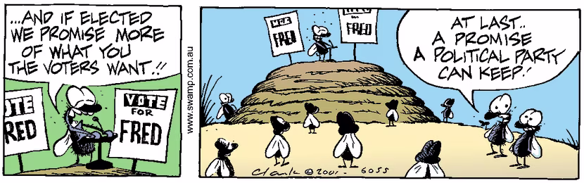 Swamp Cartoon - Vote For FredFebruary 13, 2001