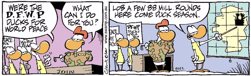 Swamp Cartoon - World Peace WantedFebruary 21, 2001
