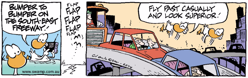 Swamp Cartoon - Busy TrafficMarch 7, 2001