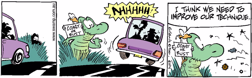 Swamp Cartoon - Hitch Hiker 1March 9, 2001