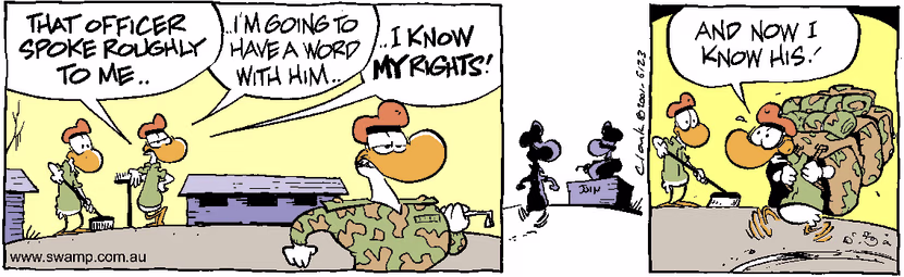 Swamp Cartoon - Defence RightsMay 3, 2001