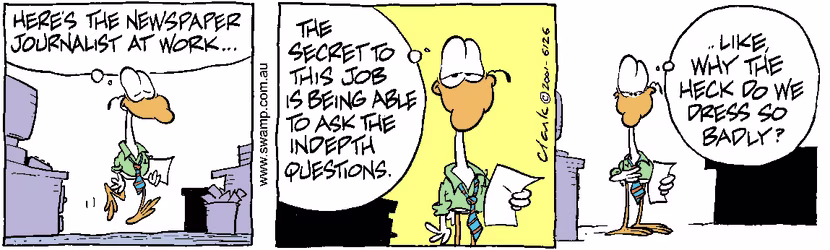 Swamp Cartoon - JournalistMay 7, 2001