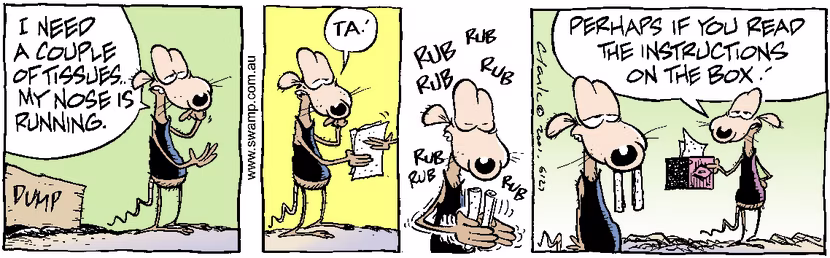 Swamp Cartoon - Runny NoseMay 8, 2001