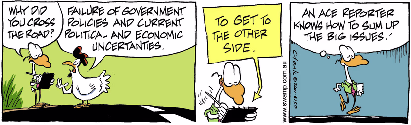 Swamp Cartoon - Chicken QuestionMay 11, 2001