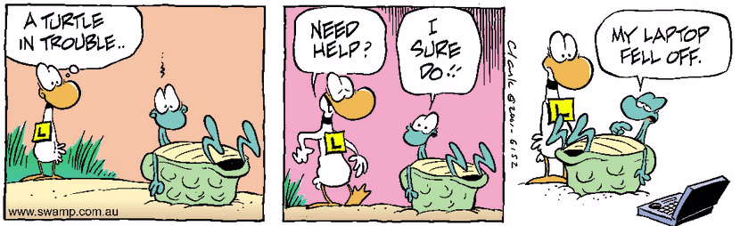 Swamp Cartoon - Turtle TroubleJune 6, 2001
