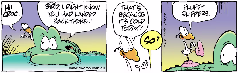 Swamp Cartoon - Cold FeetJuly 2, 2001