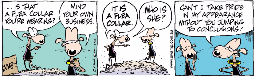 Swamp Cartoon - Swamp Rat Flea Collar ComicJuly 9, 2001