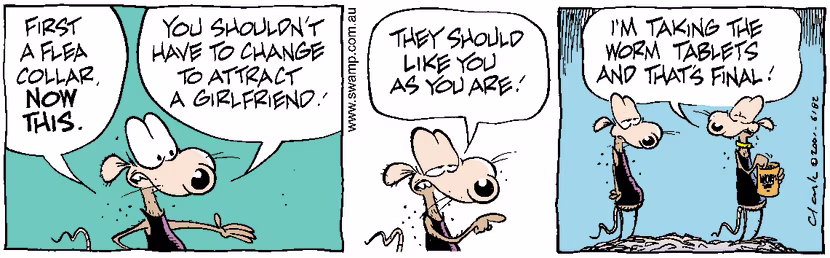 Swamp Cartoon - Flea Collar 3July 11, 2001