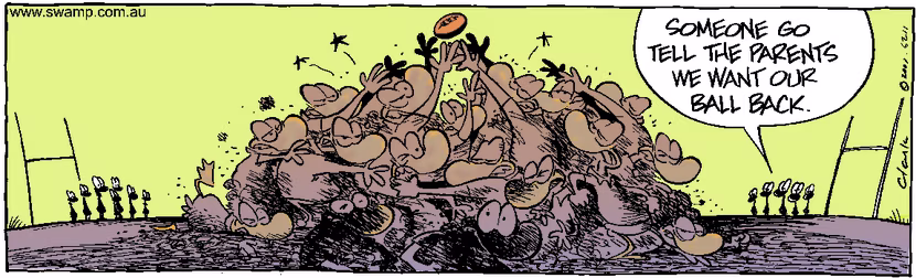 Swamp Cartoon - Swamp FootyAugust 14, 2001