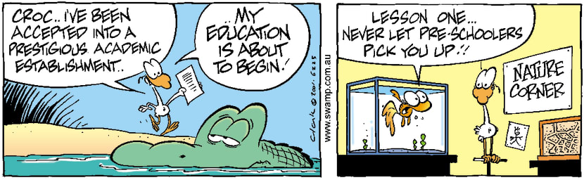 Swamp Cartoon - Nitpicker School 1August 30, 2001