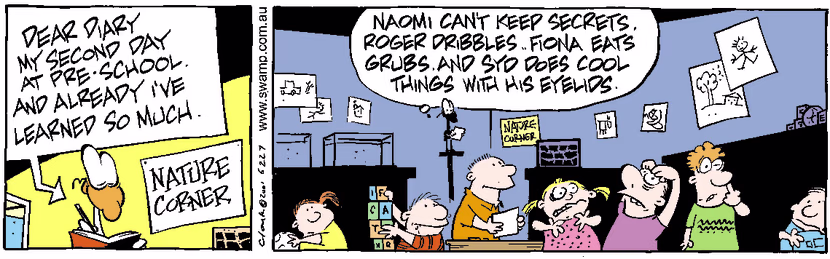 Swamp Cartoon - Nitpicker School 3September 1, 2001