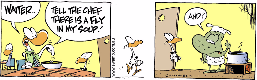 Swamp Cartoon - Fly In SoupSeptember 13, 2001