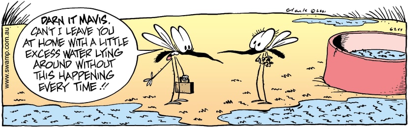 Swamp Cartoon - Mosquito OutbreakOctober 4, 2001