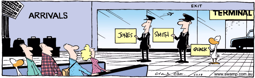 Swamp Cartoon - Airport ArrivalsOctober 8, 2001