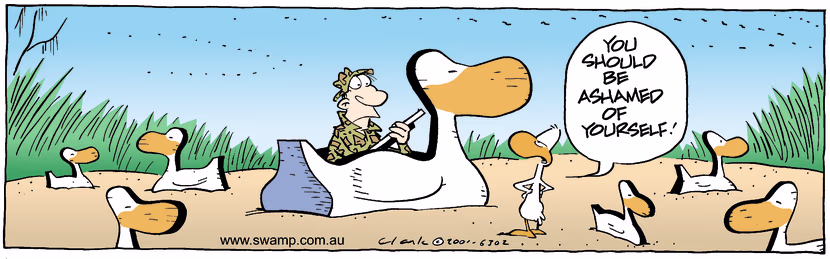 Swamp Cartoon - Hunting ShameNovember 28, 2001