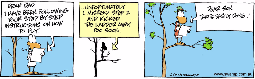 Swamp Cartoon - How To Fly 2December 11, 2001