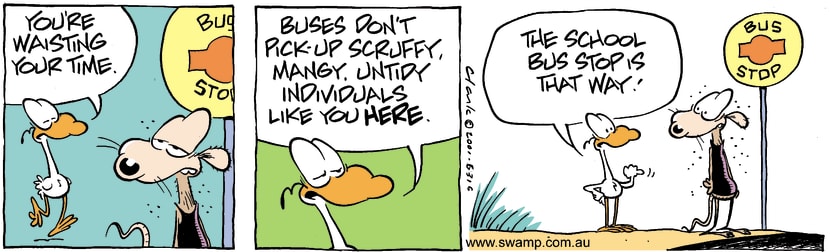 Swamp Cartoon - Bus StopDecember 14, 2001