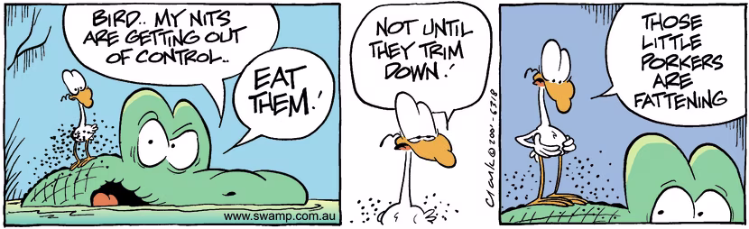 Swamp Cartoon - Lazy & FatDecember 17, 2001
