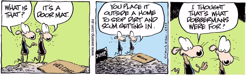 Swamp Cartoon - Door Mat 1December 29, 2001