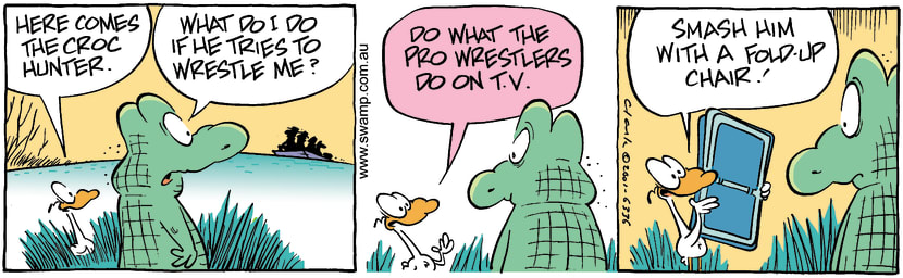 Swamp Cartoon - Croc Wrestle 2January 7, 2002