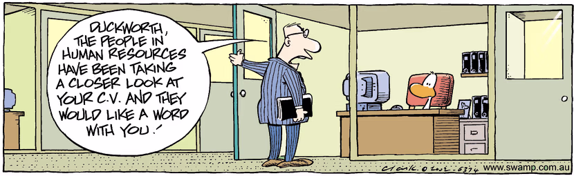 Swamp Cartoon - Office DuckFebruary 20, 2002