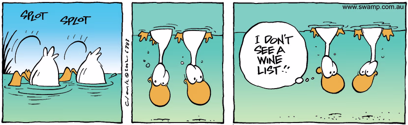 Swamp Cartoon - Duck DinningMarch 2, 2002
