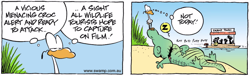Swamp Cartoon - Vicious CrocMarch 16, 2002