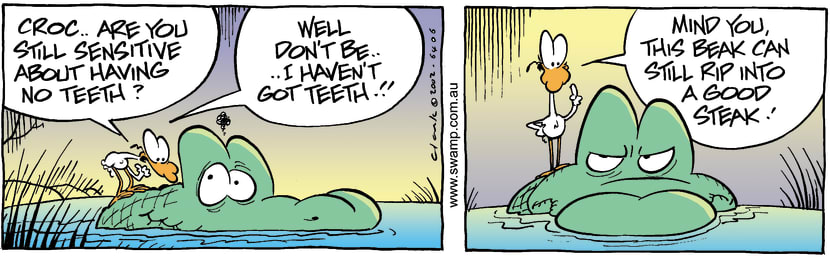 Swamp Cartoon - Croc TeethMarch 29, 2002