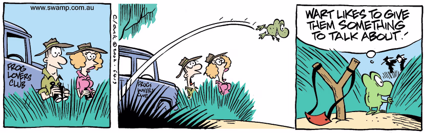 Swamp Cartoon - Leaping WartApril 13, 2002
