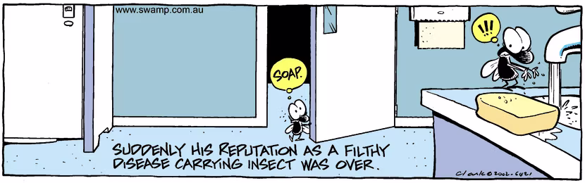 Swamp Cartoon - Filthy InsectApril 16, 2002