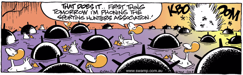 Swamp Cartoon - Water MinesApril 18, 2002