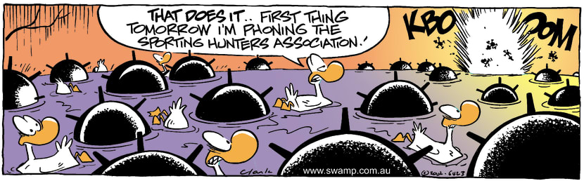 Swamp Cartoon - Water MinesApril 18, 2002