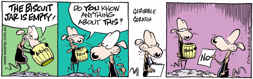 Swamp Cartoon - Biscuit JarApril 29, 2002