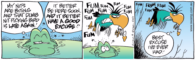 Swamp Cartoon - Good ExcuseMay 31, 2002