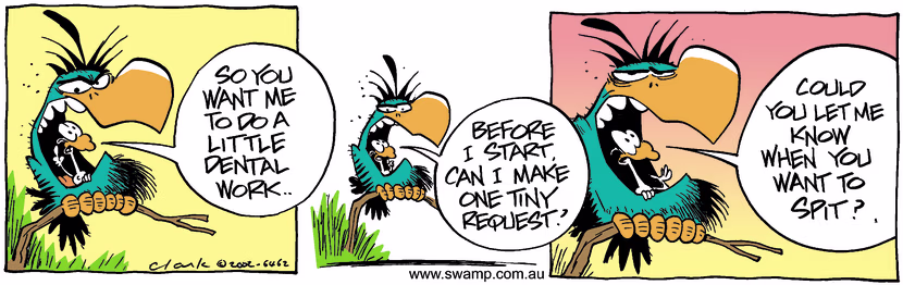 Swamp Cartoon - DentalJune 3, 2002